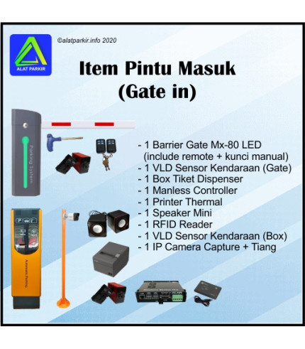 Paket Portal Otomatis MX 80  LED Murah 1 Masuk 1 Keluar Berbayar