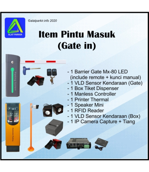 Paket Portal Otomatis MX 80  LED Murah 1 Masuk 1 Keluar Berbayar