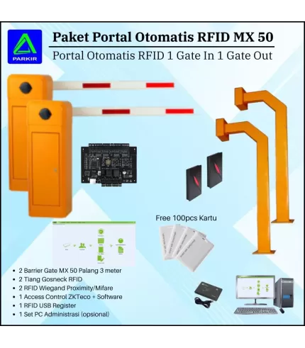 Paket Portal Otomatis 1 In 1 Out MX50 RFID Software