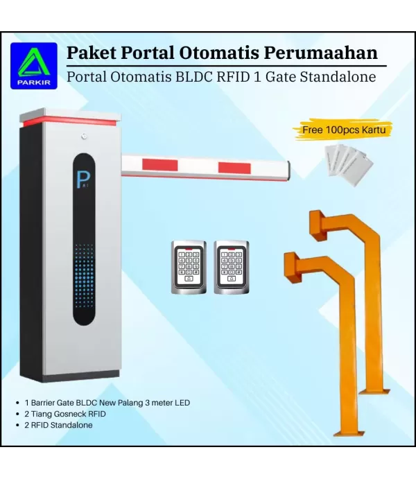 Portal Otomatis Perumahan 1 Gate RFID Standalone