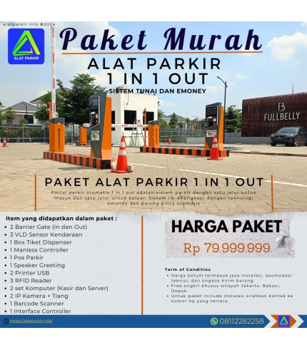 Paket Alat Parkir Berbayar 1 Masuk 1 Keluar Murah
