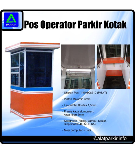 Pos Parkir Single Bentuk Kotak