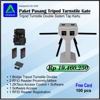 Paket Pemasangan Tripod Turnstile Double Sitem Tap Kartu