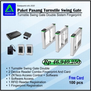 Harga Paket Fingerprint Turnstile Swing Gate Double 