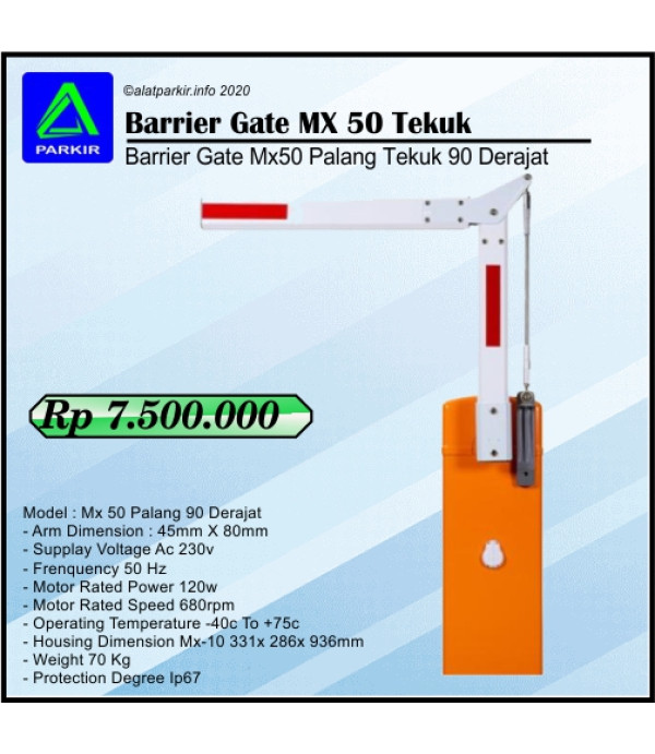 Barrier Gate MX 50 Palang Tekuk 90 Derajat