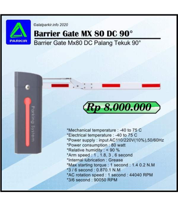 Barrier Gate MX 80 Palang Tekuk