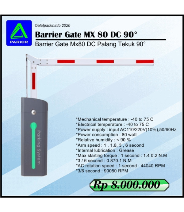 Barrier Gate MX 80 Palang Tekuk