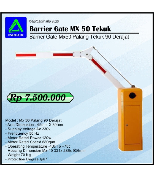Barrier Gate MX 50 Palang Tekuk 90 Derajat