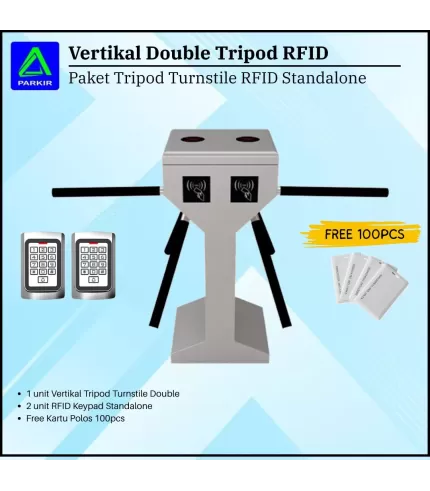 Paket Tripod Turnstile Vertikal Double RFID Standalone