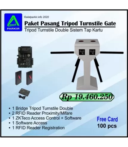 Paket Vertikal Tripod Turnstile Double Akses Kartu