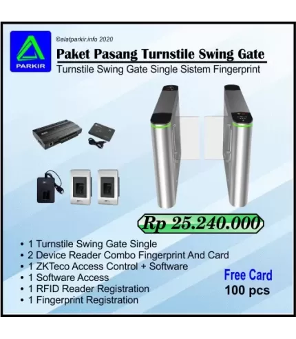 Paket Turnstile Swing Gate Fingerprint