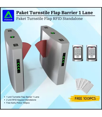 Paket Turnstile Flap Barrier RFID Standalone 1/2/3 Lane