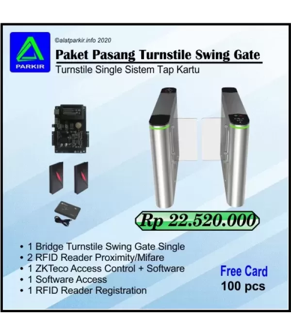 Paket Turnstile Swing Gate Akses Kartu